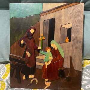 Puckane Crafts Ireland Wooden Nativity Scene 3D Folk Art Handmade